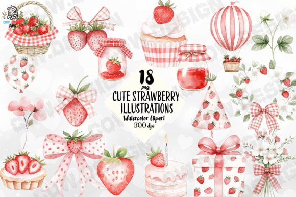 Adorable Strawberry Graphics for Designers and Creators