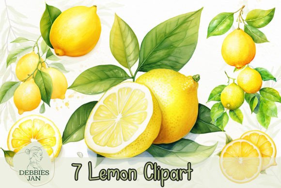 Brighten Your Designs with Watercolour Lemon Clipart