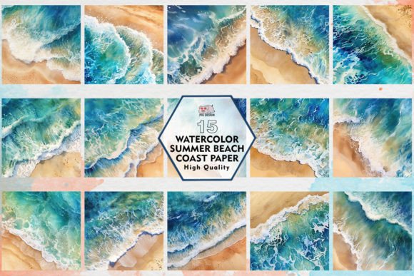 Bring Coastal Charm to Your Projects with Watercolor Summer Beach Coast Paper