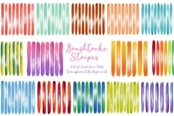Brushstroke Stripes Preppy Striped Png: 21 Designs for Creative Projects