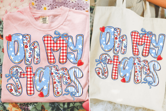 Celebrate in Style: Preppy Oh My Stars for 4th of July Designs