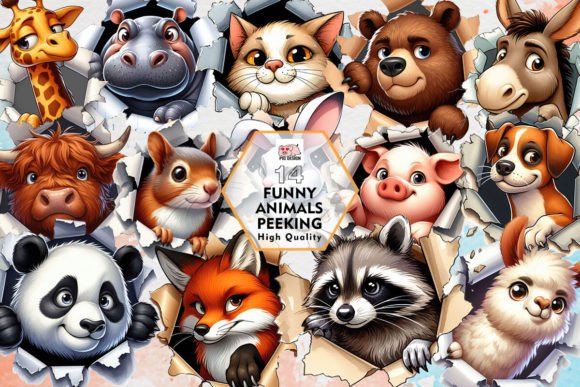 Charming Peekers: How to Use Funny Animals Clipart in Your Projects