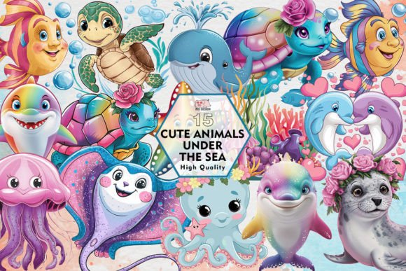 Cute Animals Under the Sea Sublimation: Dive into Whimsical Design