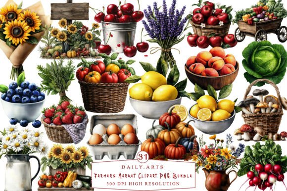 Freshen Up Your Designs with Rustic Farmers Market Art