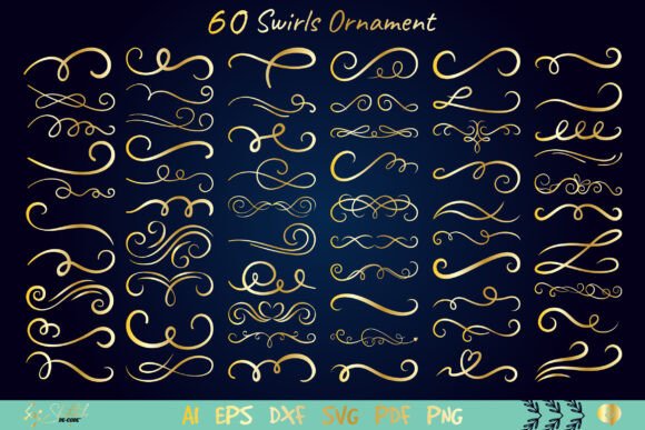 Golden Filigree & Baroque Decorative Dividers