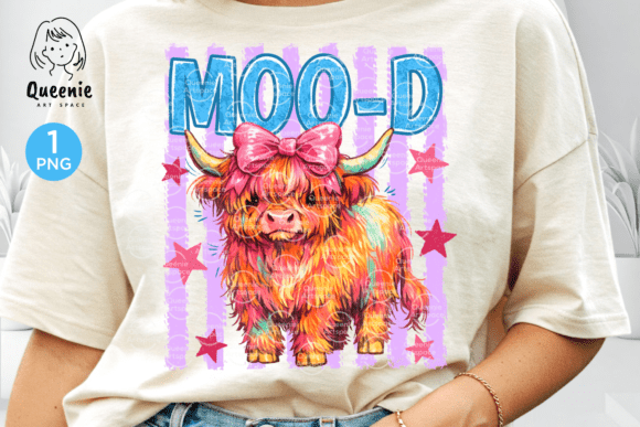 Moo-D Highland Cow: A Retro Summer Vibe for Your Projects