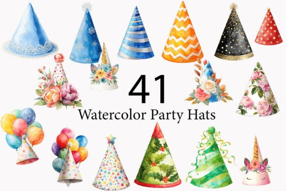 Party Hats Watercolor Clipart: A Designer's Playful Toolkit