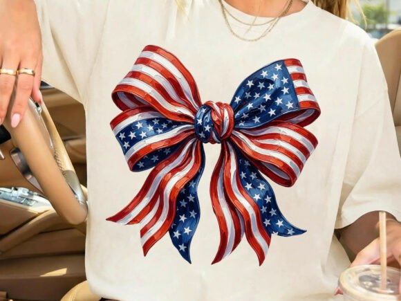 Patriotic Bow Sublimation PNG Digital: Your Go-To Design Asset