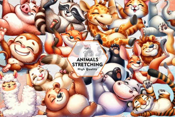 Playful & Professional: Using Animals Stretching Clipart in Your Designs