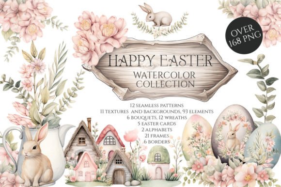 Spring into Creativity: The Watercolor Happy Easter Collection