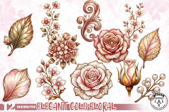The Allure of Gold Floral PNGs in Modern Design