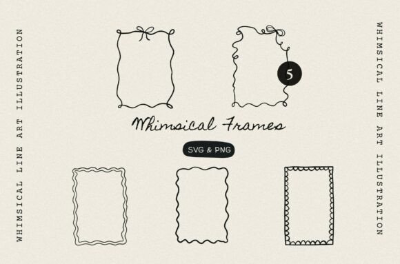 Whimsical Wavy Frames for Wedding Invitations